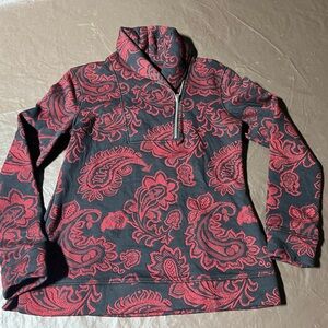 Women's Paisley Zip-Up Sweatshirt -  - Red and Black